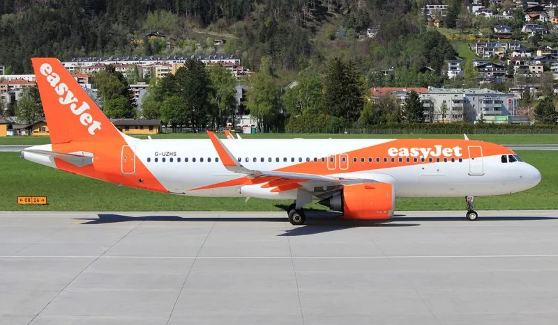 Airbus A320neo G-UZHS авиакомпании easyJet в полёте