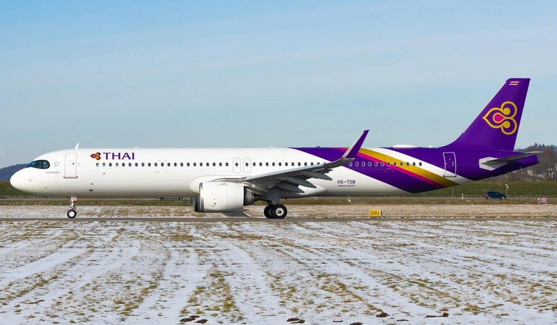 Airbus A321neo авиакомпании Thai Airways на стоянке