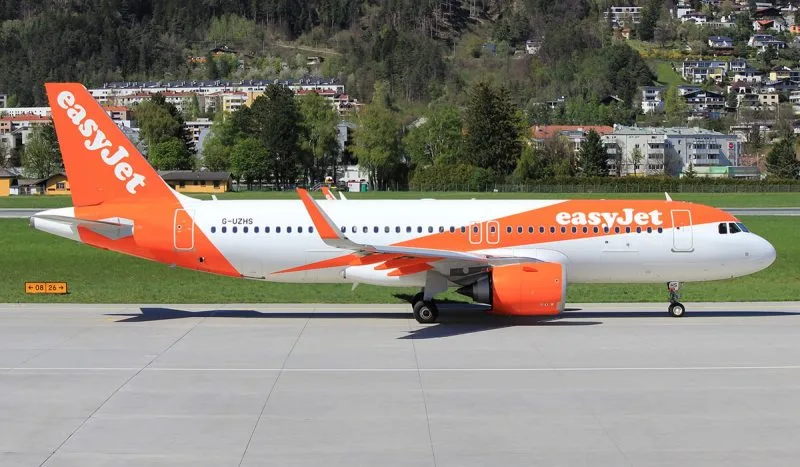 Airbus A320neo G-UZHS авиакомпании easyJet в полёте