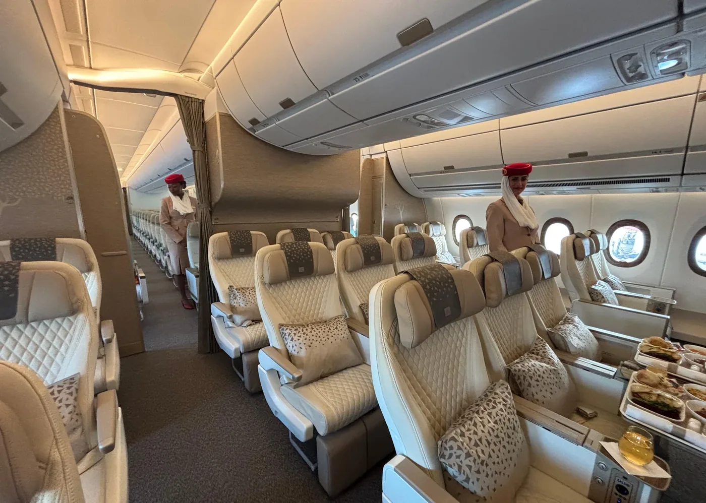 Обслуживание в премиальном экономе Airbus A350-900 Emirates
