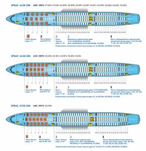 Airbus a330 300 схема салона аэрофлот