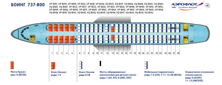 Su288 аэрофлот схема салона